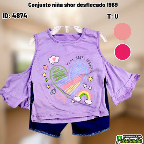 Conjunto niña shor desflecado 1969 (UND)