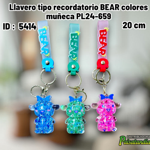 Llavero tipo recordatorio BEAR colores muñeca PL24-659 (UND)