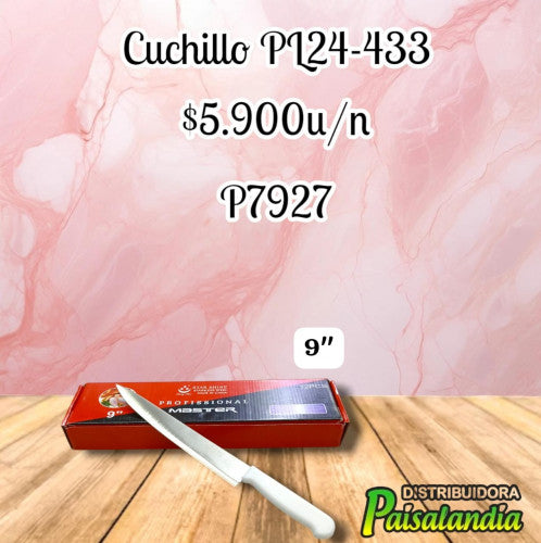 Cuchillo 9" cocina mango blanco PL24-433 (UND)