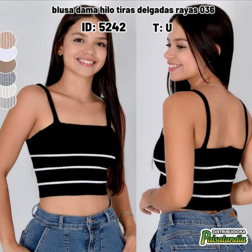 Blusa dama hilo tiras delgadas rayas 036 (UND)
