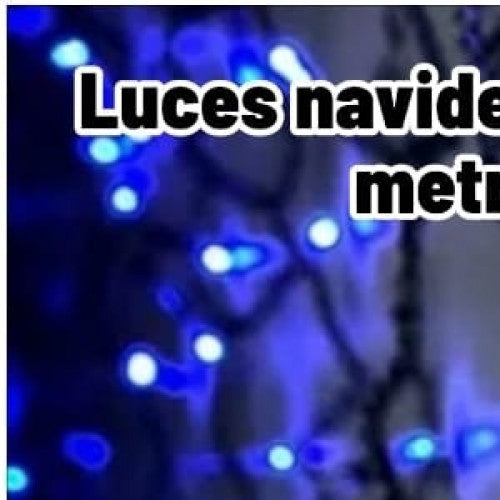 Luces navideñas Lineal 100 LED, cable verde, 8 metros (luz azul) YG-99 (UND)
