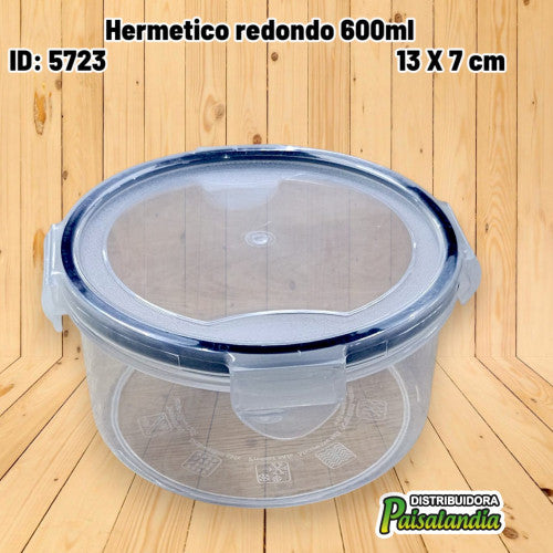 Hermetico redondo 600ml (UND)