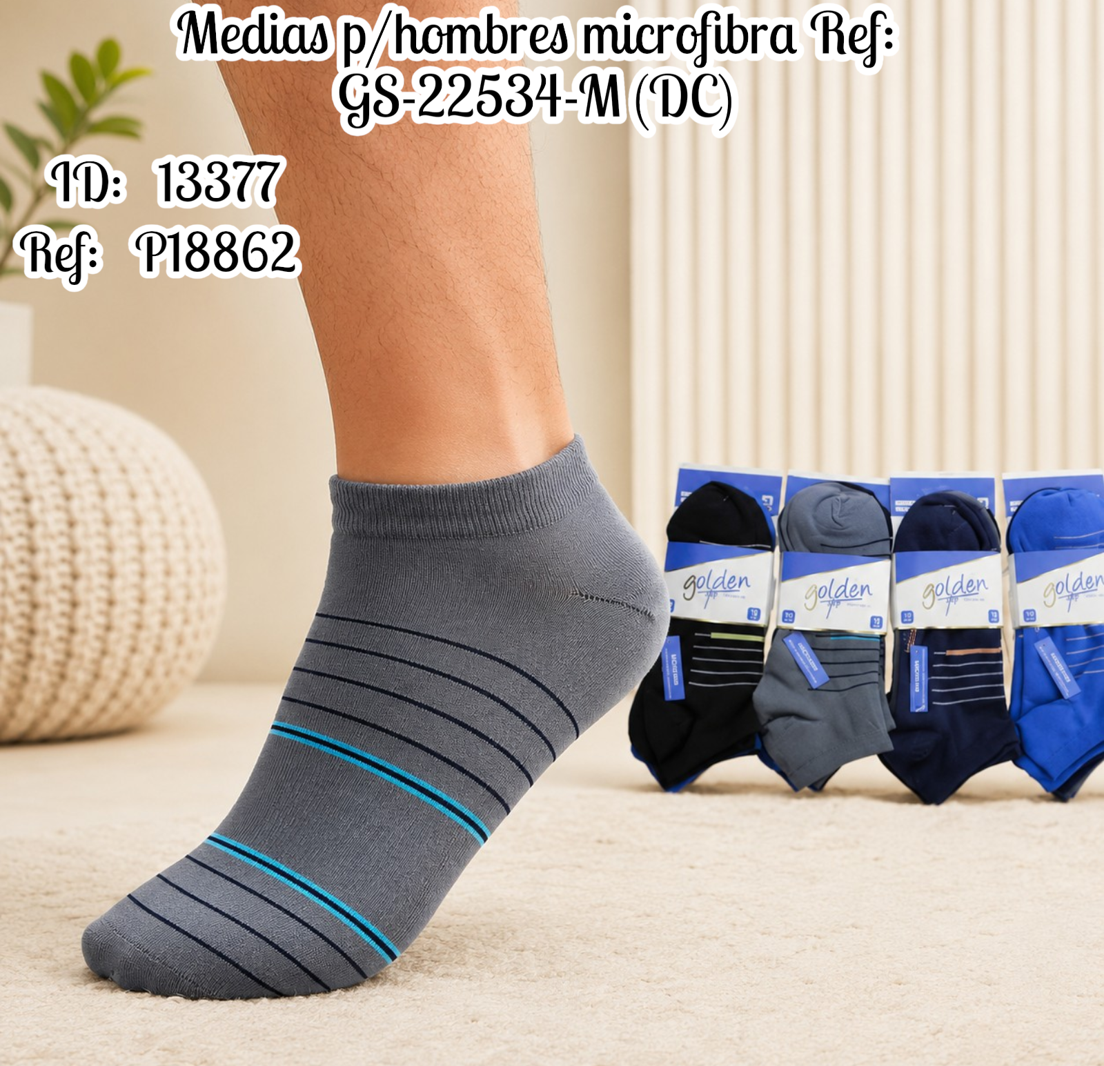 Medias p/hombres microfibra Ref: GS-22534-M (DC)