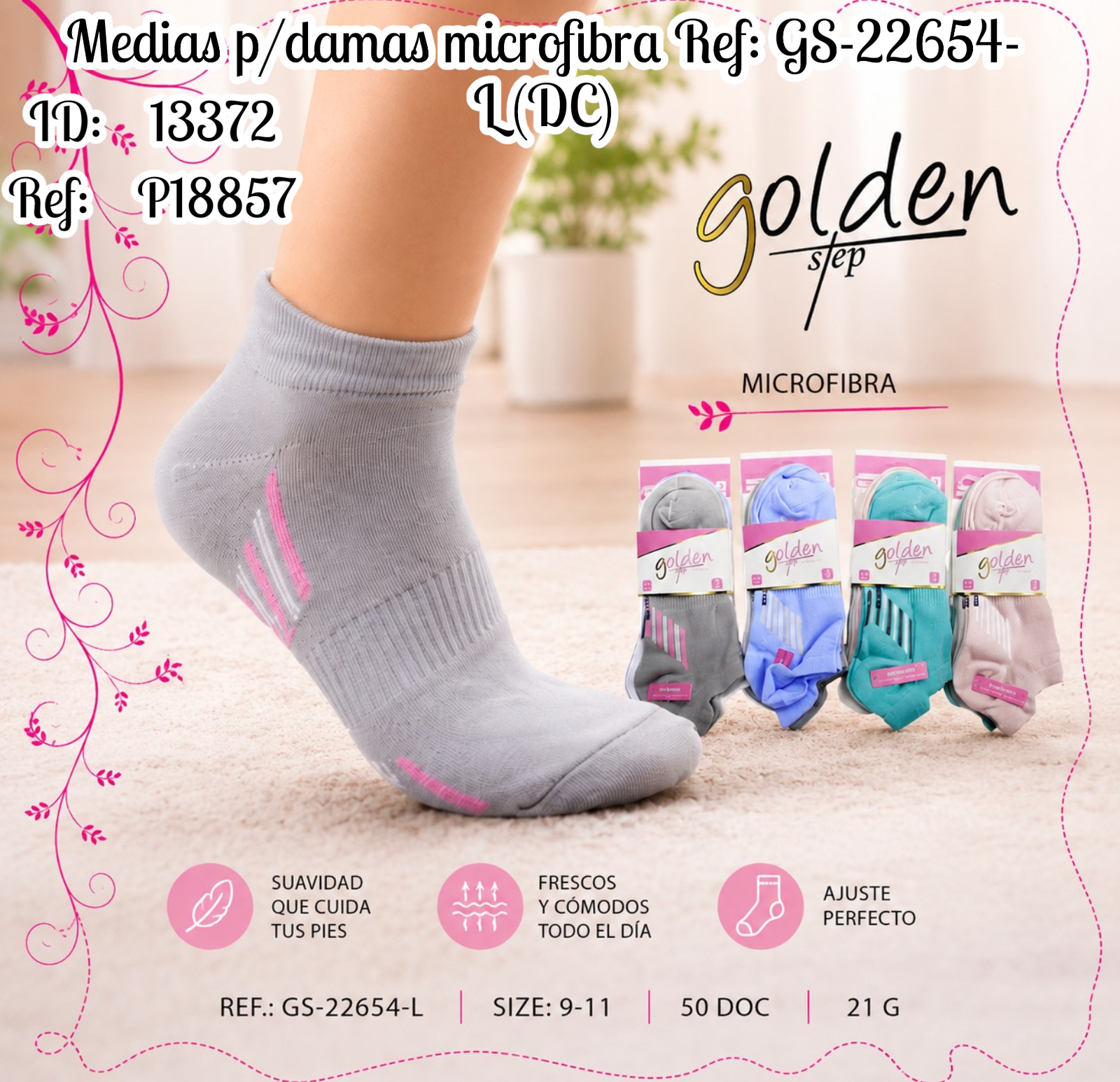 Medias p/damas microfibra Ref: GS-22654-L (DC)