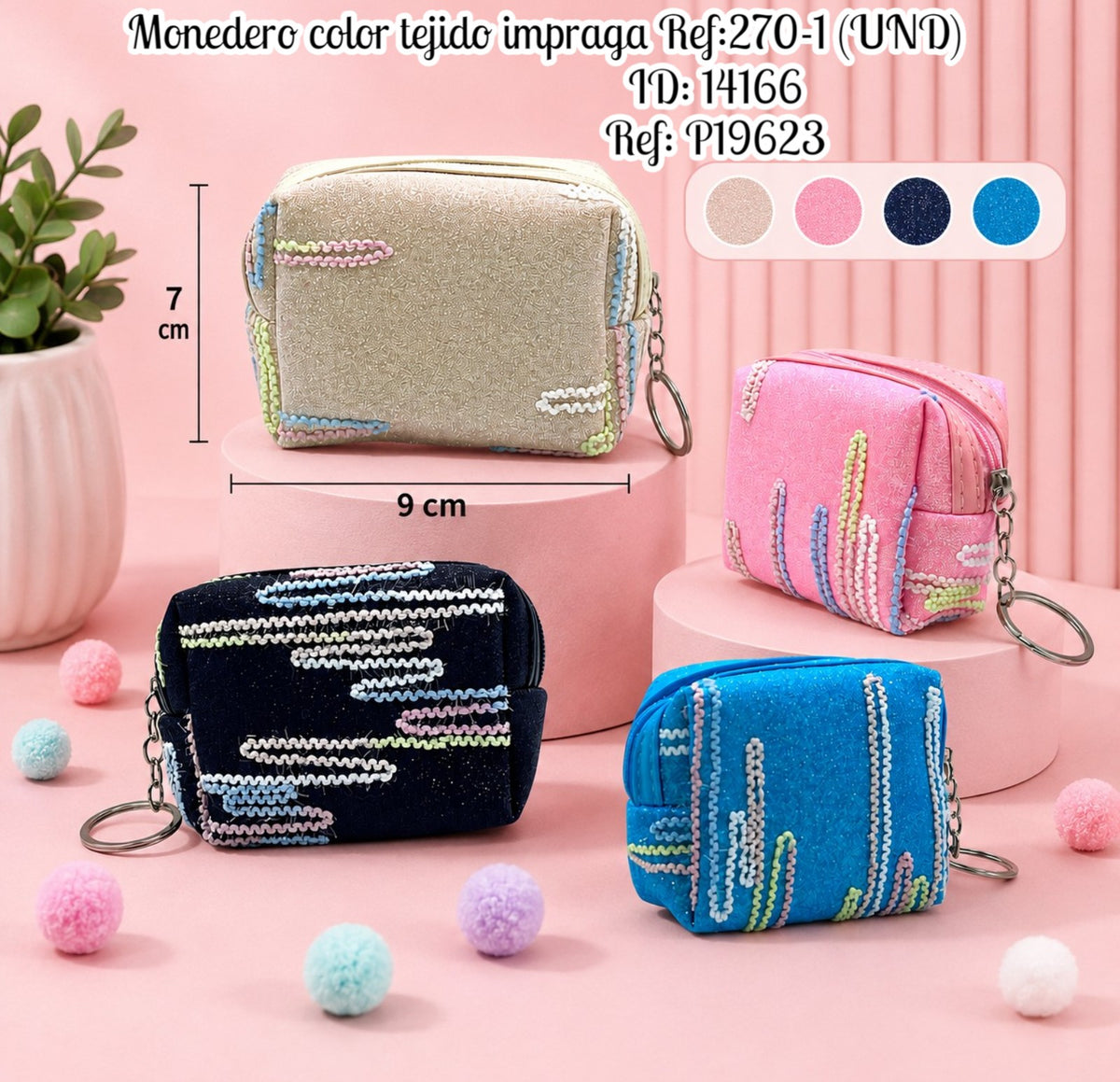 Monedero color tejido impraga Ref:270-1 (UND)