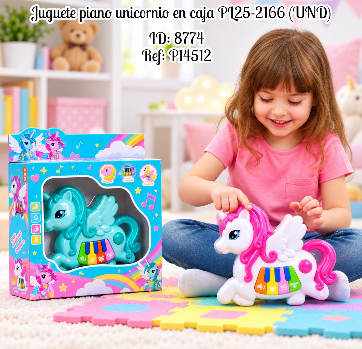 Juguete piano unicornio en caja PL25-2166 (UND)