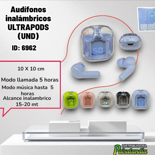 Audífonos inalámbricos ULTRAPODS (UND)
