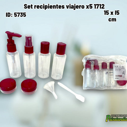 Set recipiente viajero x5 1712 (UND)