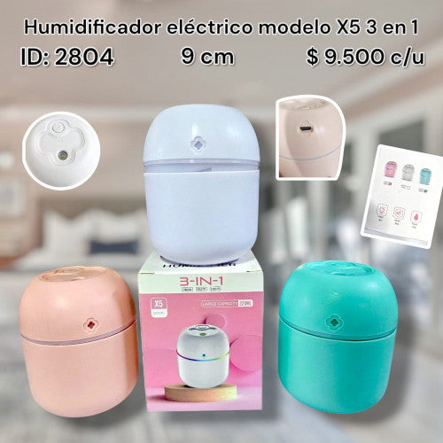 Humidificador eléctrico modelo X5 3 en 1 (UND)