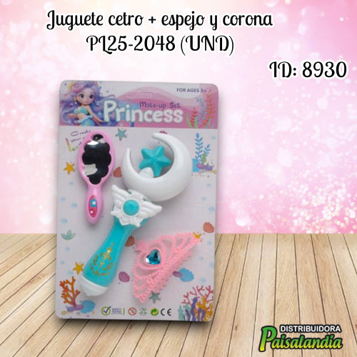 Juguete cetro + espejo y corona PL25-2048 (UND)