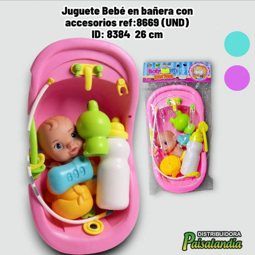 Juguete Bebé en bañera con accesorios ref:8669 (UND)