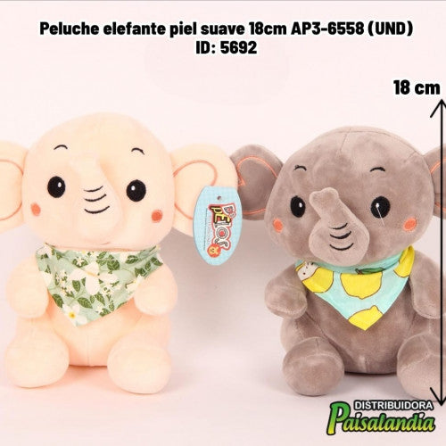 Peluche elefante piel suave 18cm AP3-6558 (UND)
