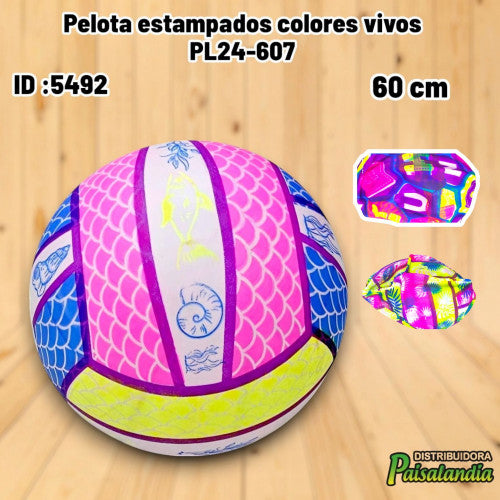 Pelota estampados colores vivos PL24-607 (UND)