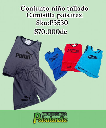 Conjunto niño tallado camisilla paisatex