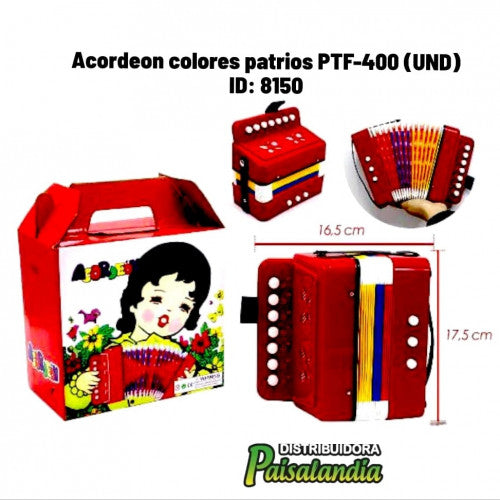 Acordeon colores patrios PTF-400 (UND)