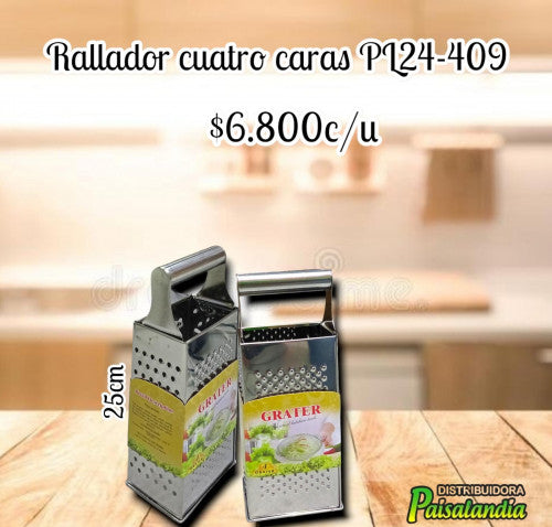 Rallador plateado  4 caras PL24-409