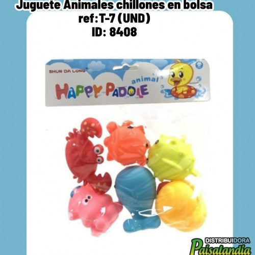 Juguete Animales chillones en bolsa ref:T-7 (UND)