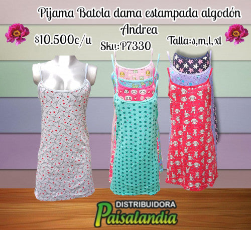 Pijama batola dama estampada Andrea FAHH 1593/004A (UND)