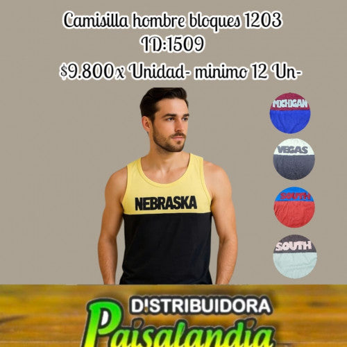 Camisilla hombre bloques 1203 (DC)