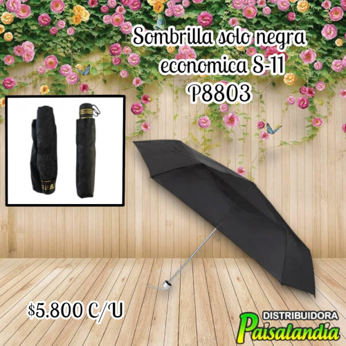 Sombrilla negra económica S-11 (UND)