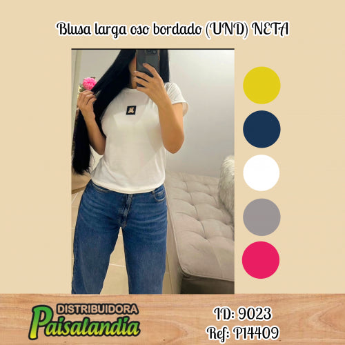 Blusa larga oso bordado (UND) NETA