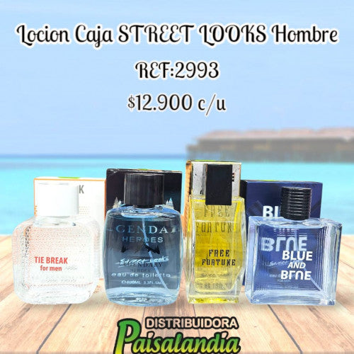 Loción caja Street Looks fragancias surtidas hombre (UND)