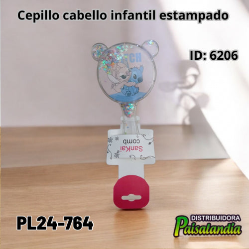 Cepillo cabello infantil estampado PL24-764 18x8 cm (UND)