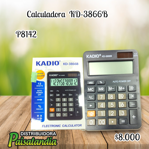 Calculadora Kadio en caja KD-3866B (UND)