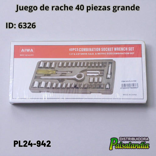 Juego de rache 40 piezas grande PL24-942 30x15 cm (UND)