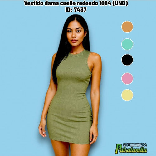 Vestido dama cuello redondo 1084 (UND)