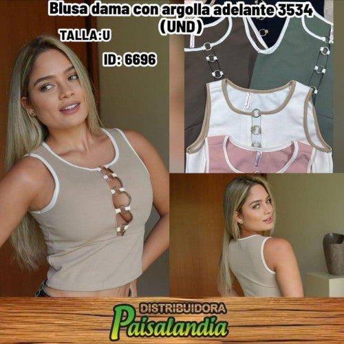 Blusa dama con argolla adelante 3534 (UND)