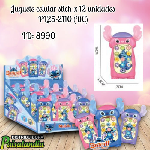 Juguete celular stich x 12 unidades PL25-2110 (DC)