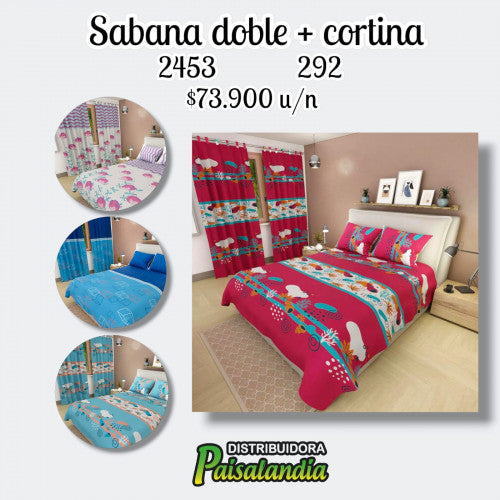 Sábana doble + cortina