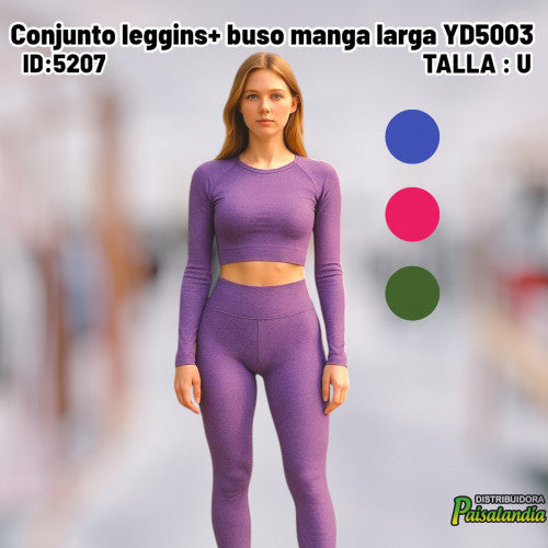 Conjunto leggins+ buso manga larga YD5003 (UND)