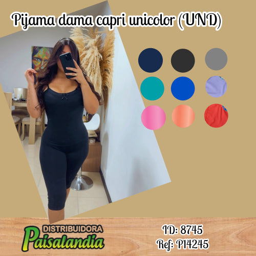Pijama dama capri unicolor (UND)