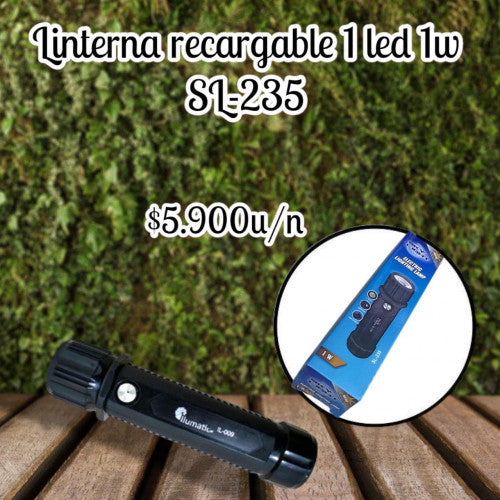 Linterna recargable 1 LED 1W SL-235 (UND)