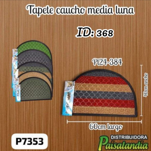 Tapete caucho media luna 60x40 cm colores surtidos PL24-384 (UND)