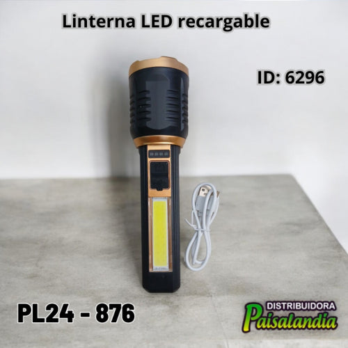 Linterna LED recargable PL24-876 20x6 cm (UND)