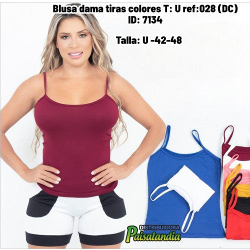 Blusa dama tiras colores T: U ref:028 (DC)