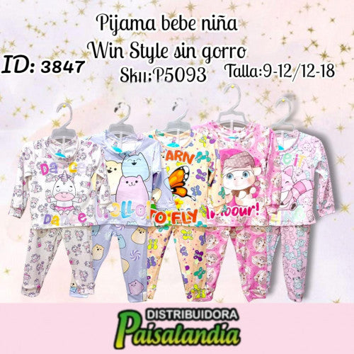 pijama niña bebe estampada pantalon (UND)