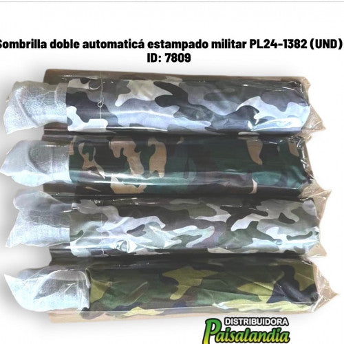Sombrilla doble automaticá estampado militar PL24-1382 (UND)