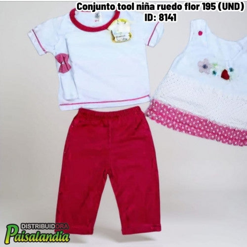 Conjunto tool niña ruedo flor 195 (UND)