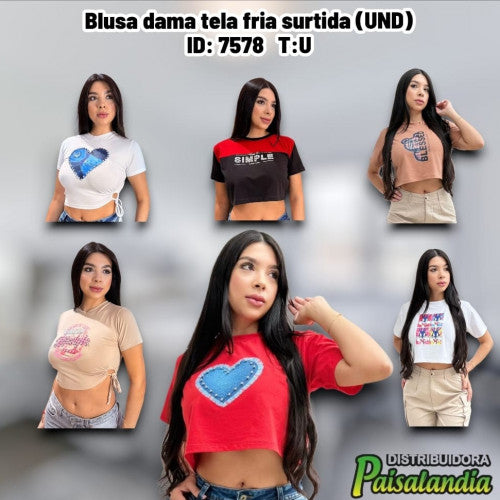 Blusa dama tela fria surtida (UND)