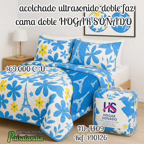 Acolchado ultrasonido doble faz cama doble Hogar Soñado (UND)