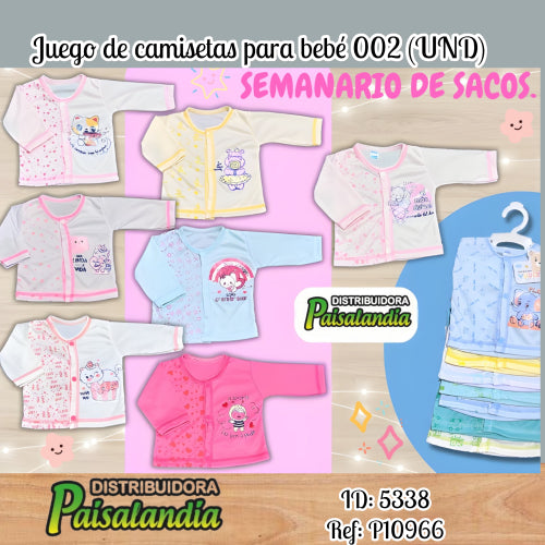 Juego de camisetas para bebé 002 (UND)