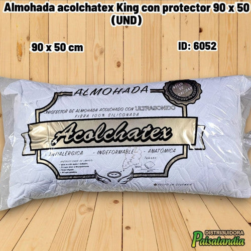 Almohada acolchatex King con protector 90 x 50 (UND)