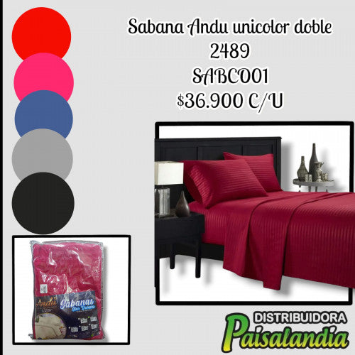 sabana andu cama doble unicolor (UND)