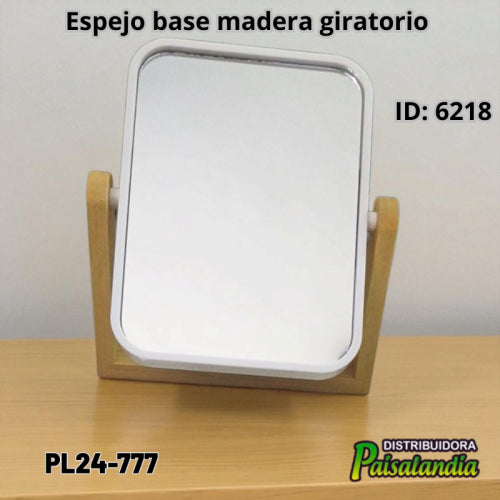 Espejo base madera giratorio PL24-777 20x17 cm (UND)