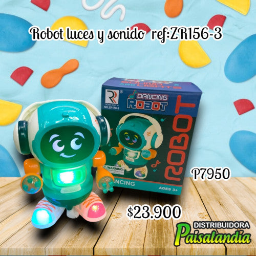 Juguete robot con luces y sonido en caja ZR156-3 (UND)