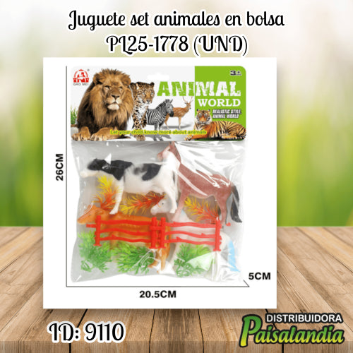 Juguete set animales en bolsa PL25-1778 (UND)